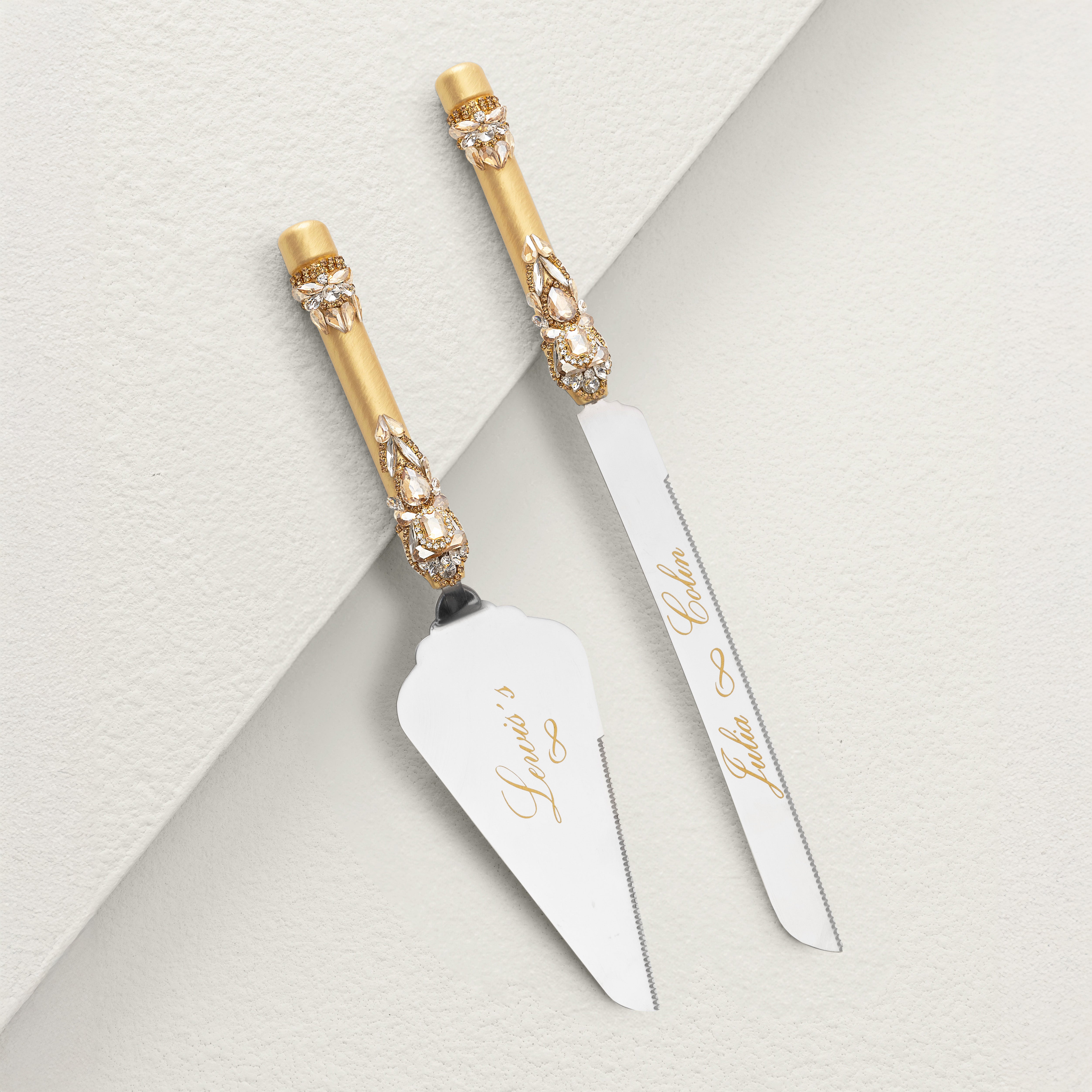 Valencia Gold Cake Knife and Server set