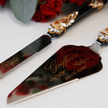Valencia Black & Gold Cake Knife and Server set - The Èlliance