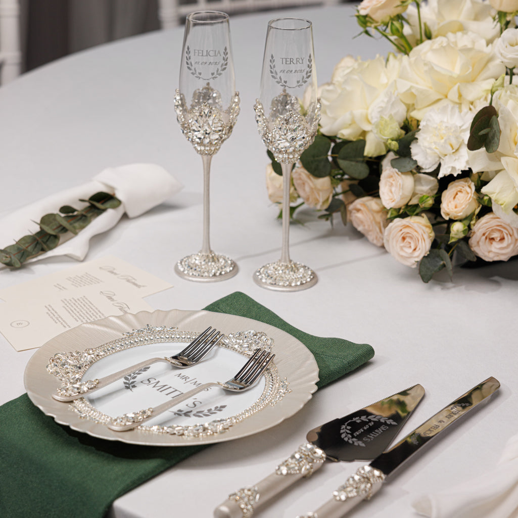 Valencia Ivory Flutes & Cake Knife Server Classic Set