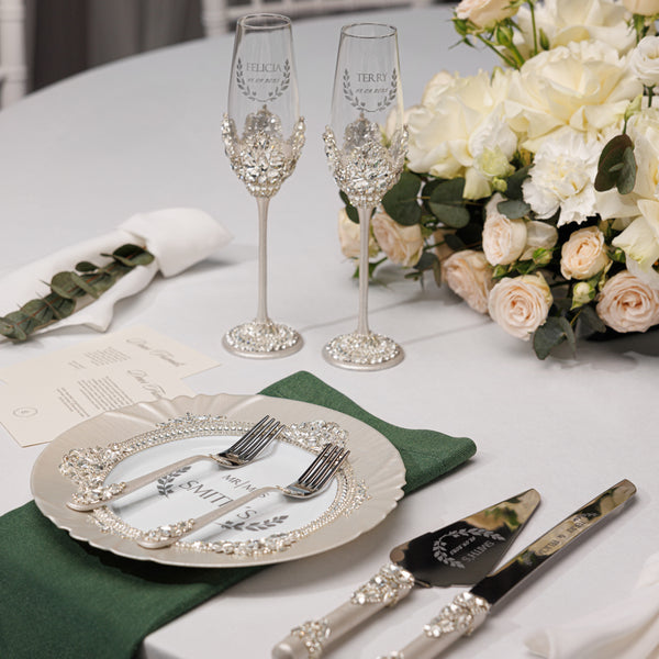 Valencia Ivory Flutes & Cake Knife Server Classic Set