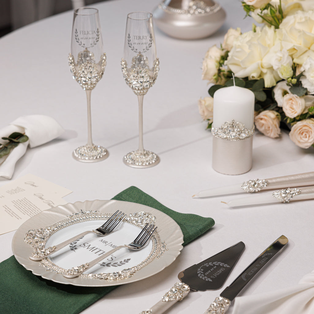Valencia Ivory Flutes & Cake Knife Server Classic Plus Set