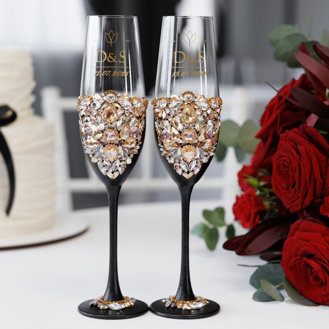 Gloria Black & Gold Flutes