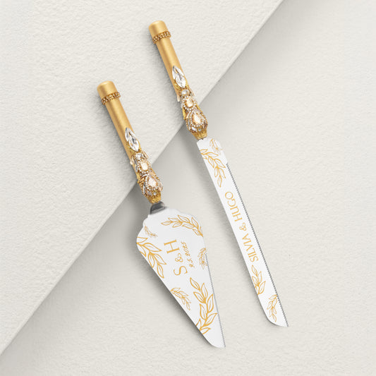 Royal Gold Cake Knife and Server set