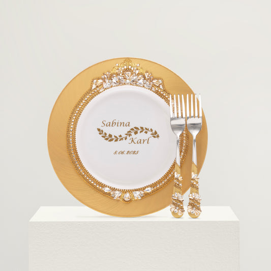 Rose Wedding Plate and Forks Serving set