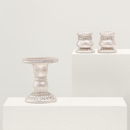 Ivory Wedding Candle holders set, 3 items | The Èlliance Valencia Collection