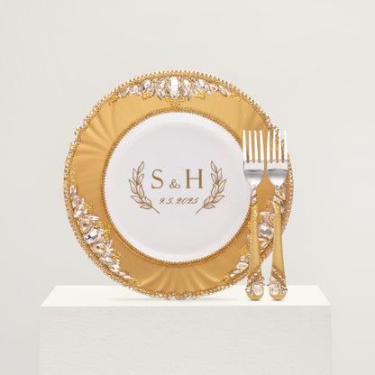 Royal Gold Plate and Forks Serving set