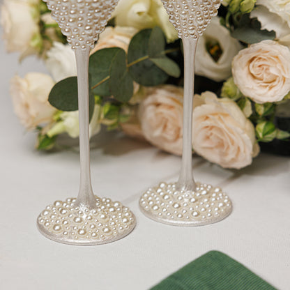 Pearl Flutes & Cake Knife Server Premium Set