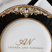 Royal Black & Gold Flutes & Cake Knife Server Classic Set
