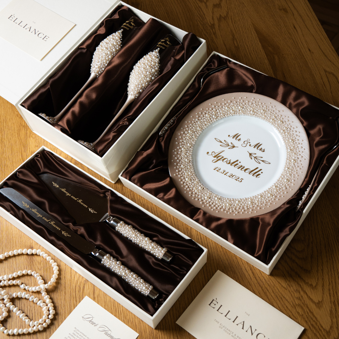 Pearl Beige Flutes & Cake Knife Server Classic Set