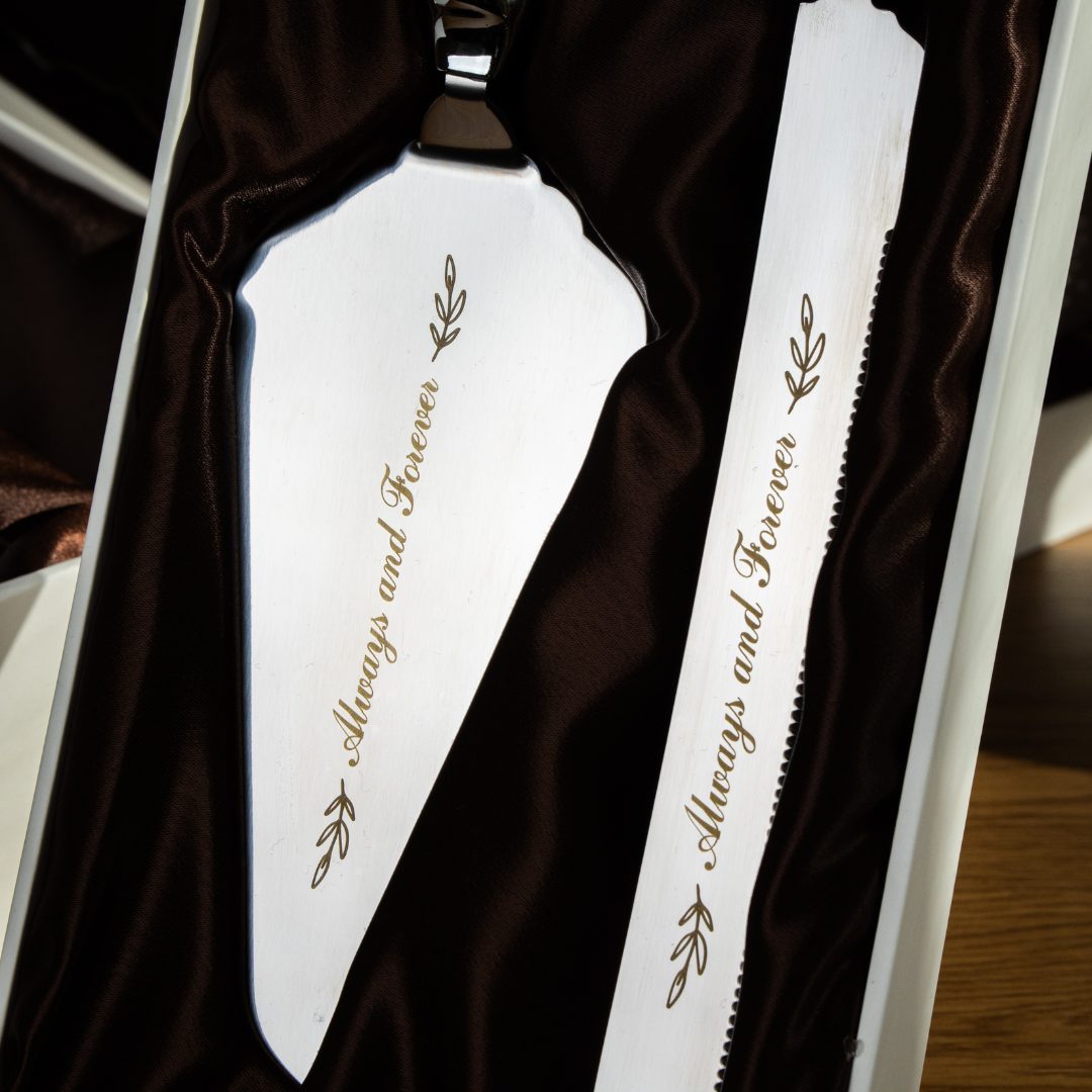 Pearl Beige Flutes & Cake Knife Server Classic Set