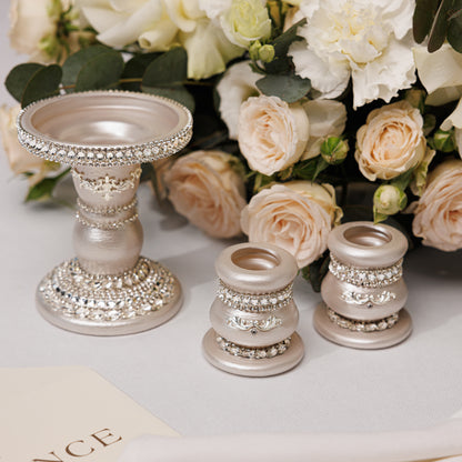 Ivory Wedding Candle holders set, 3 items | The Èlliance Valencia Collection