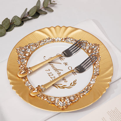 Personalized Gold Wedding Plate | The Èlliance Gloria Engraved Plate