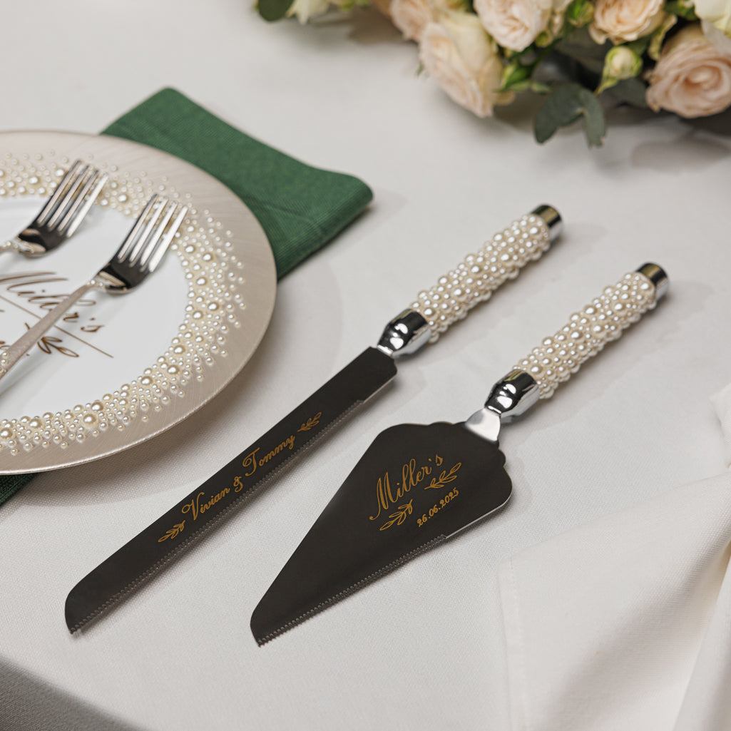 Pearl Cake Knife and Server set