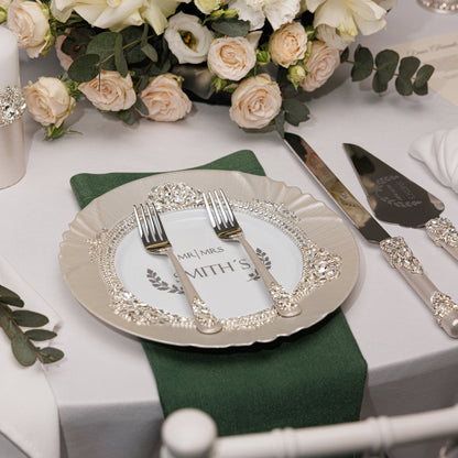 Personalized Ivory Wedding Plate | The Èlliance Valencia Engraved Plate