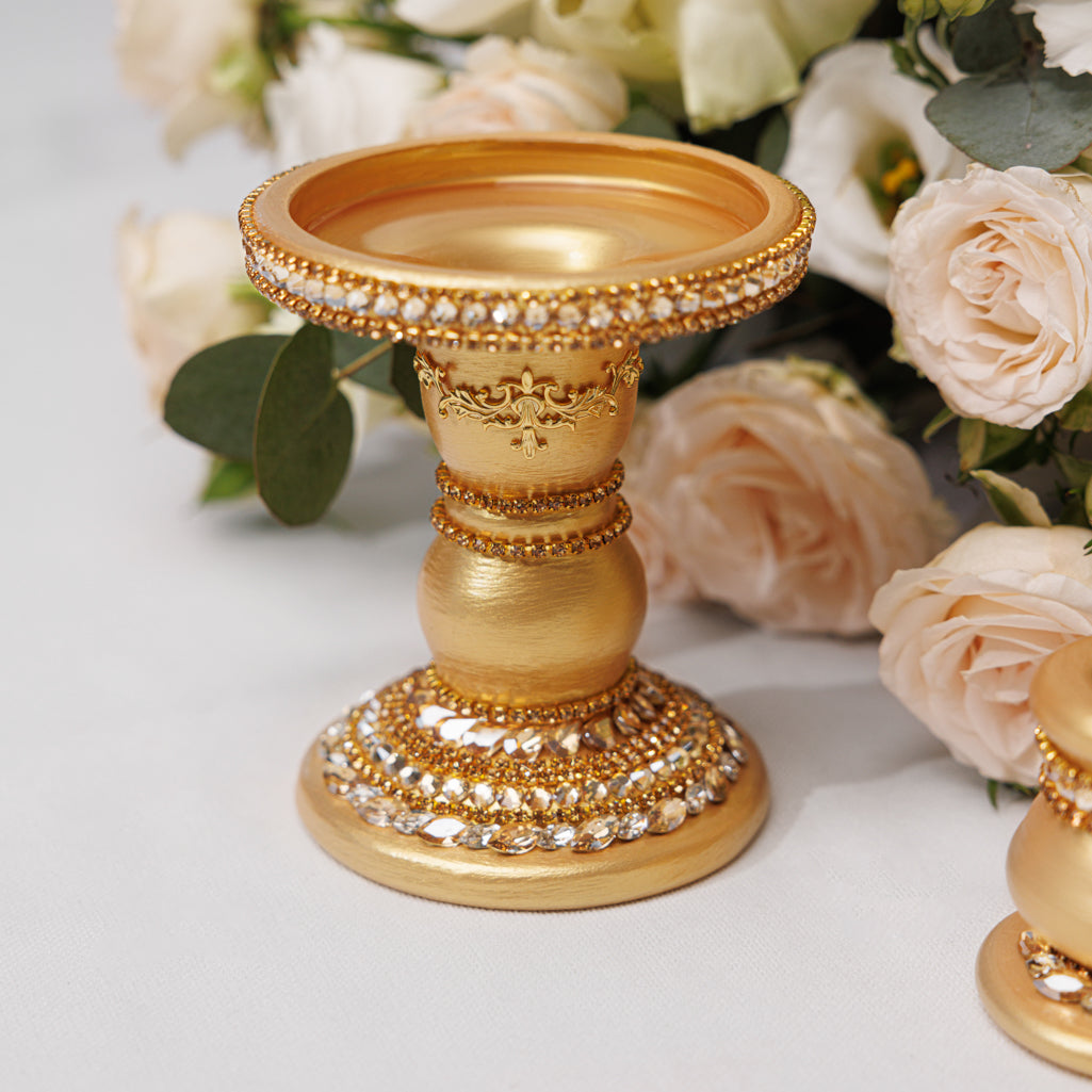 Gold Wedding Candle holders set, 3 items | The Èlliance Valencia Collection