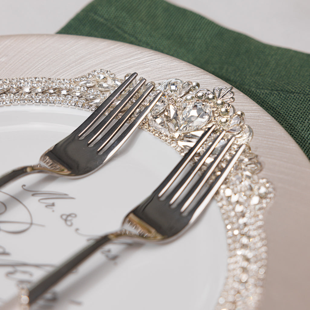 Rose Wedding Plate and Forks Serving set