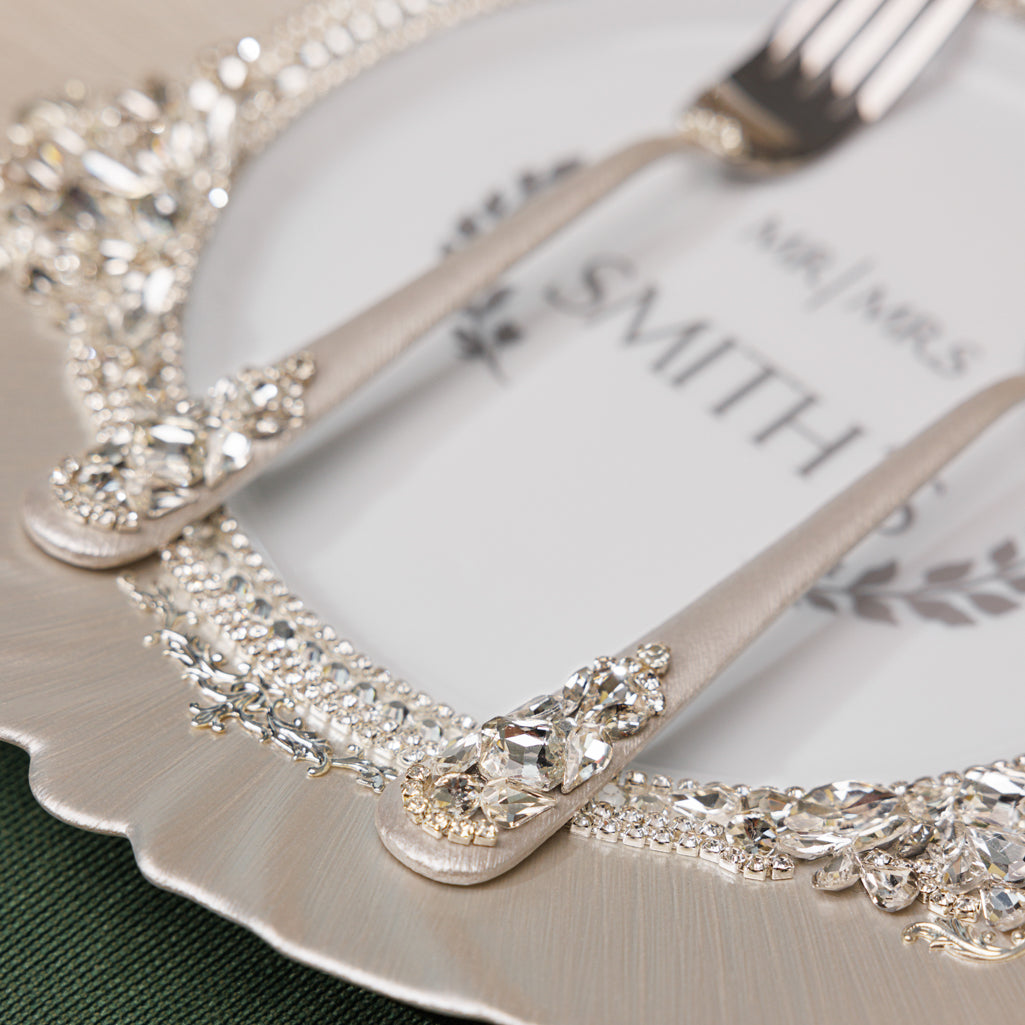 Personalized Ivory Wedding Plate | The Èlliance Valencia Engraved Plate