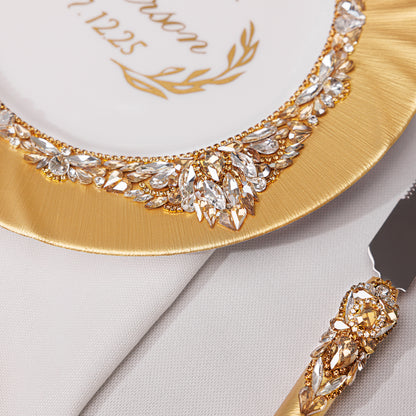 Personalized Gold Wedding Plate | The Èlliance Gloria Engraved Plate