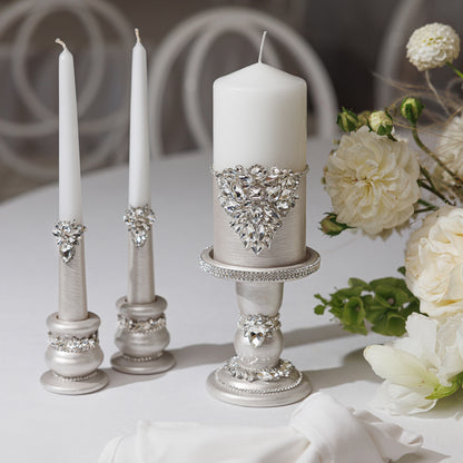 Gloria Ivory Candle holders set