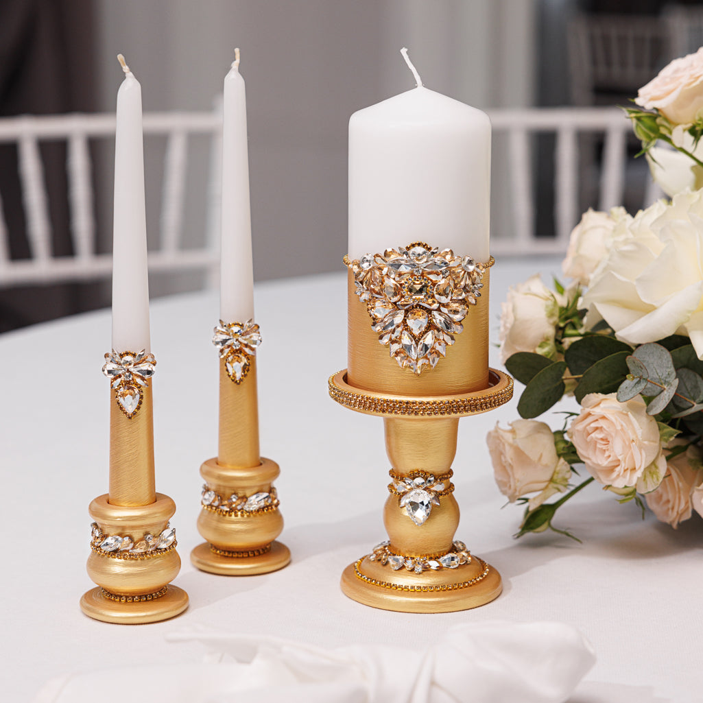 Test Gold Wedding Candle holders set, 3 items | The Èlliance Gloria Collection (Copy)