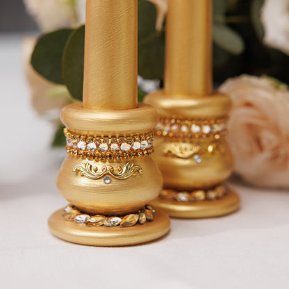 Gold Wedding Candle holders set, 3 items | The Èlliance Valencia Collection