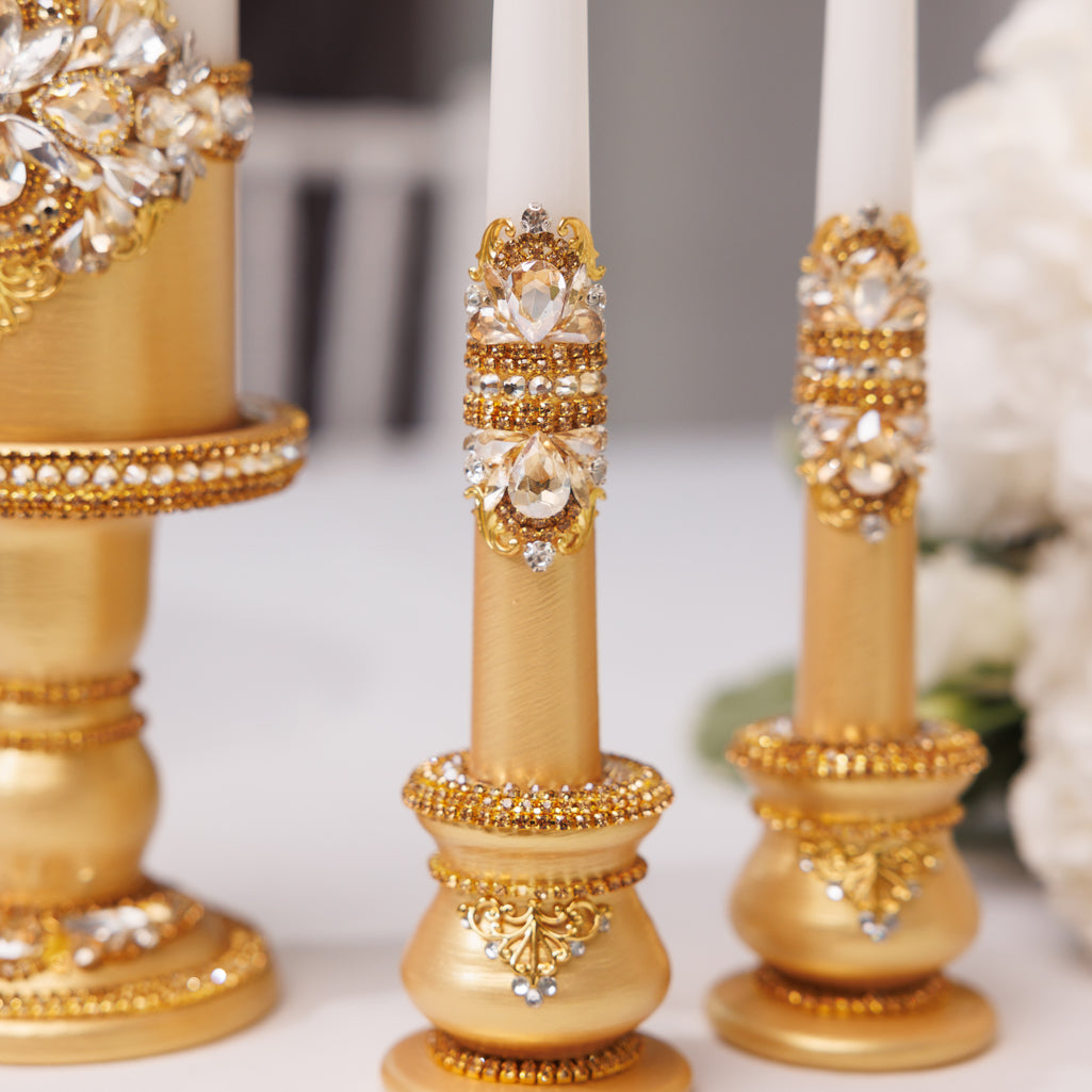 Rose Wedding Candle holders set, 3 items