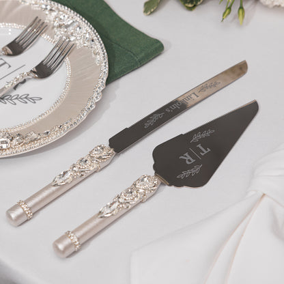 Royal Ivory Flutes & Cake Knife Server Classic Set