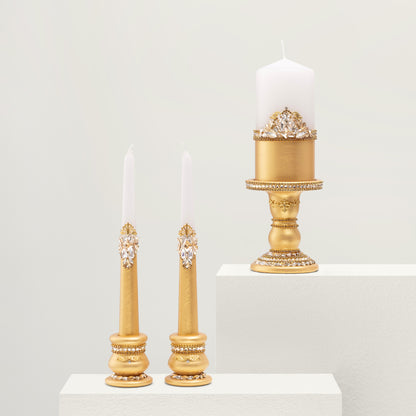 Gold Wedding Candle holders set, 3 items | The Èlliance Valencia Collection