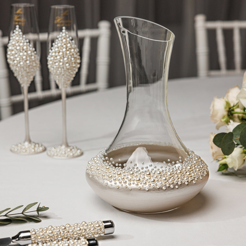 Pearl Flutes & Cake Knife Server Premium Set