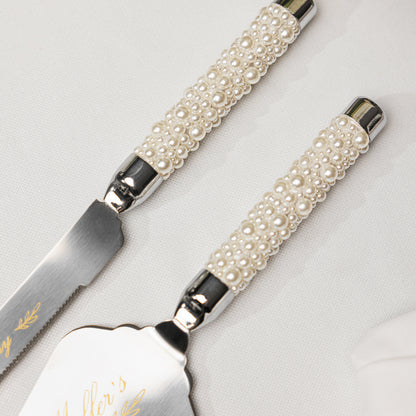 Pearl Flutes & Cake Knife Server Classic Set