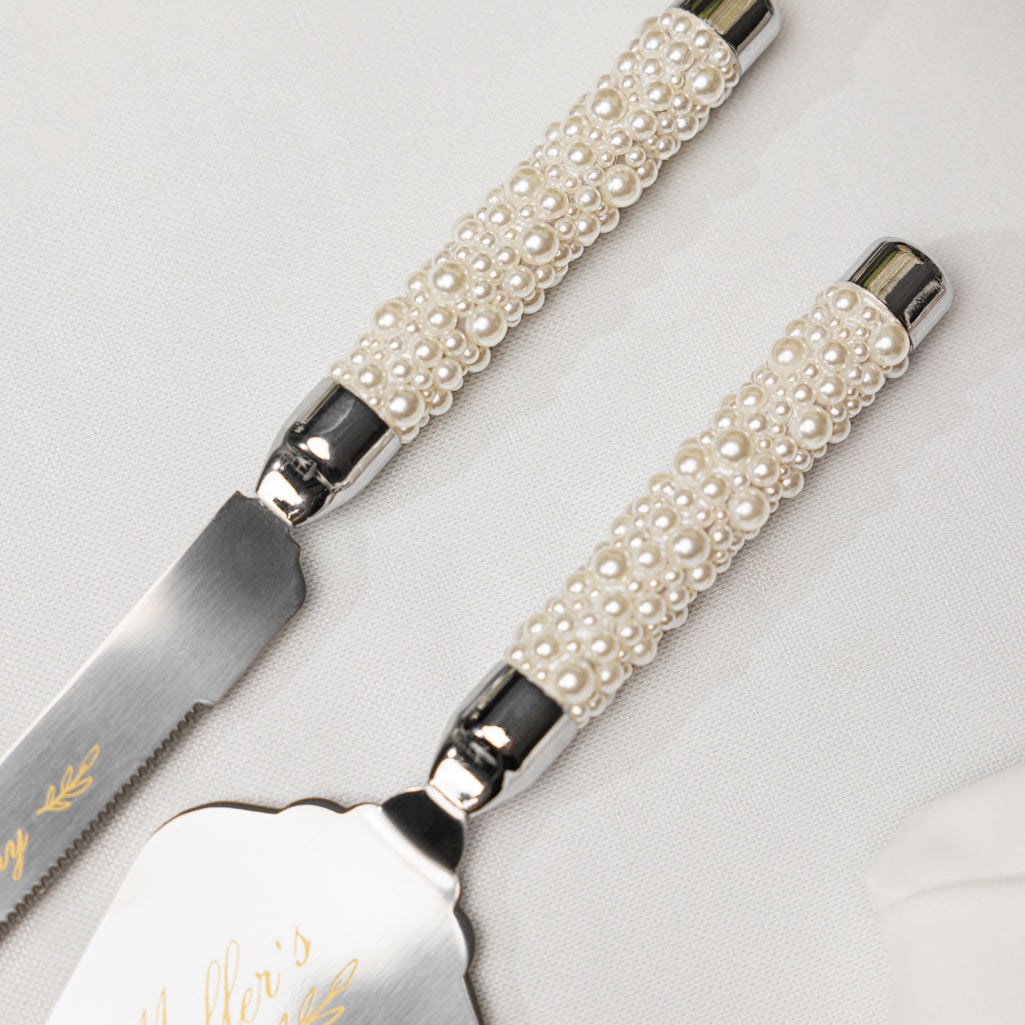 Pearl Cake Knife and Server set