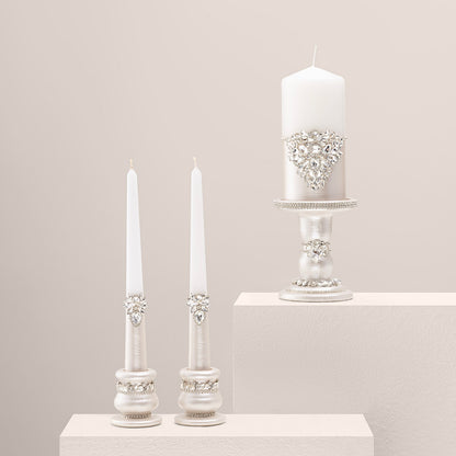 Gloria Ivory Candle holders set