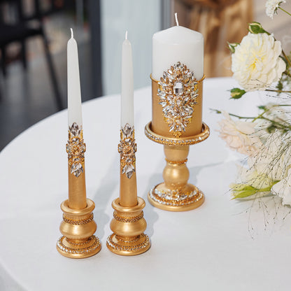 Royal Gold Flutes & Cake Knife Server Premium Set