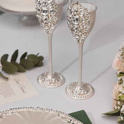 Royal Flutes & Cake Knife Server Premium Set