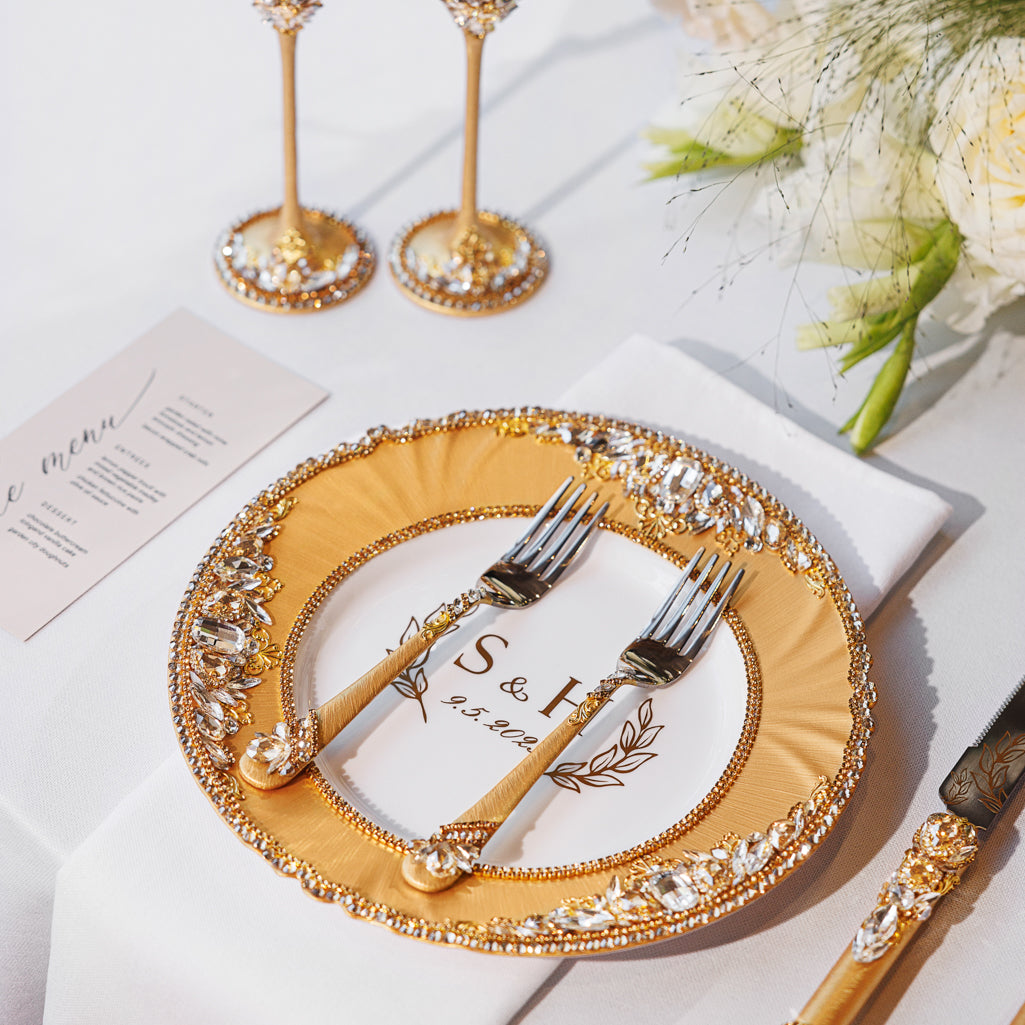 Royal Gold Plate and Forks Serving set